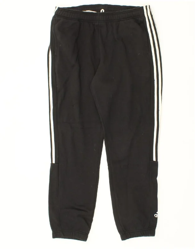 ADIDAS Womens Tracksuit Trousers Joggers UK 18 XL  Black Cotton Trousers Tapered Slim Fit