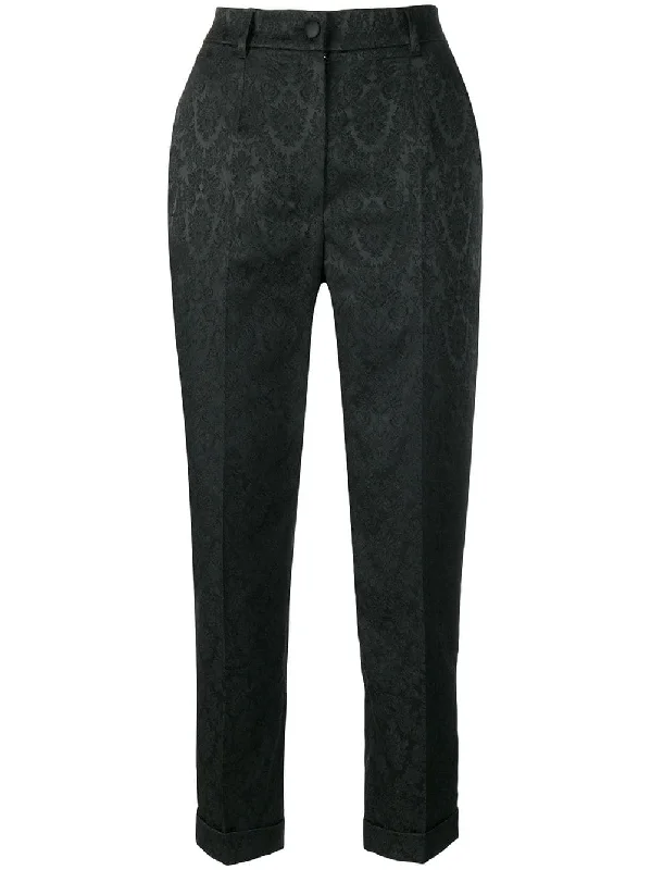 cropped jacquard trousers Trousers versatile functional