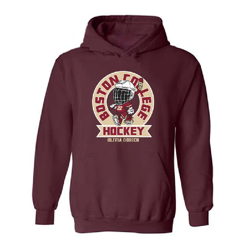 Boston College - NCAA Women's Ice Hockey : Olivia O'Brien - Fashion Shersey Hooded Sweatshirt Hoodie with Neon Bright Vibrant