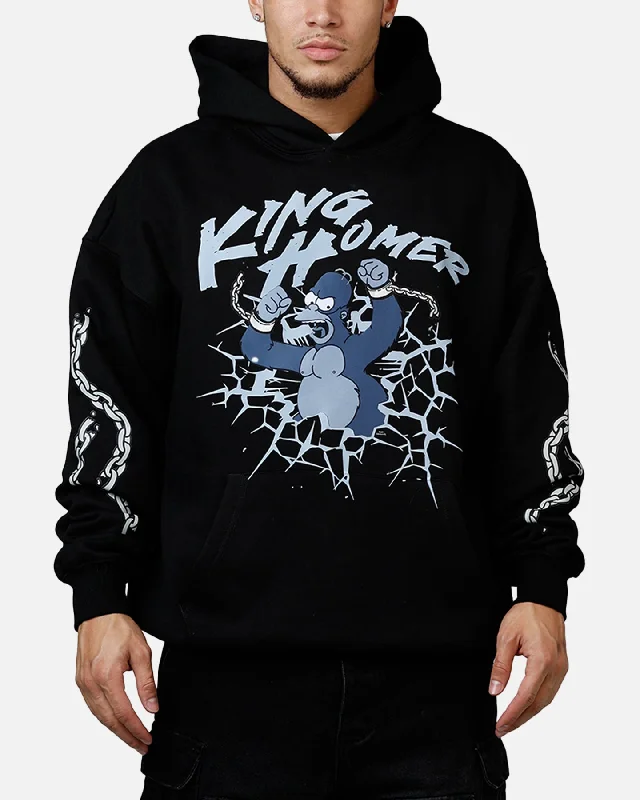 Freeze Max The Simpsons 'The Simpson Treehouse Of Horror' King Homer Hoodie Black Hoodie with High-Low Hem Asymmetrical Trendy Freeze Max The Simpsons 'The Simpson Treehouse Of Horror' King Homer Hoodie Black Hoodie with High-Low Hem Asymmetrical Trendy