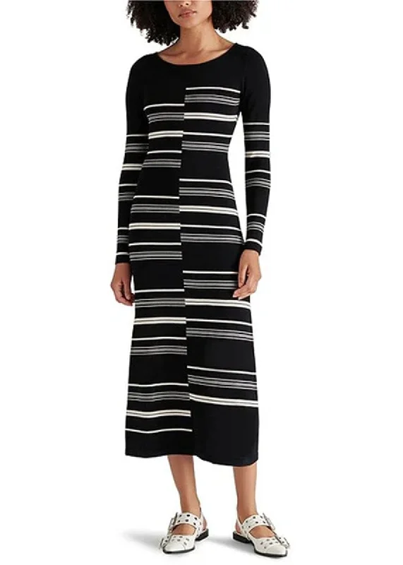 Rayssa Sweater Dress - Black Multi Graphic Sweater Embroidered Appliqued