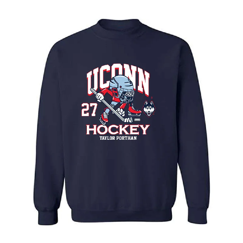 UConn - NCAA Women's Ice Hockey : Taylor Porthan - Fashion Shersey Crewneck Sweatshirt Hoodie with Reflective Safety Nightwear