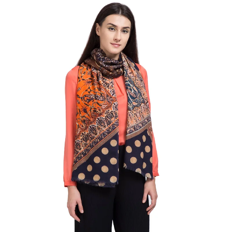 Rhombus Printed Merino Cashmere Shawl Classic Plain Shawl Wrap