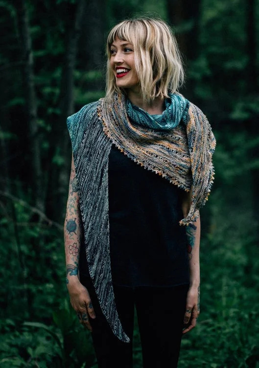 Free Your Fade Shawl, Drea Renee. Knitting Pattern Comfortable Silk Shawl