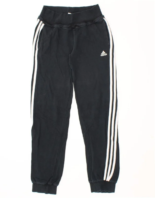 ADIDAS Womens Tracksuit Trousers Joggers UK 16 Large Navy Blue Cotton Trousers luxurious high-end