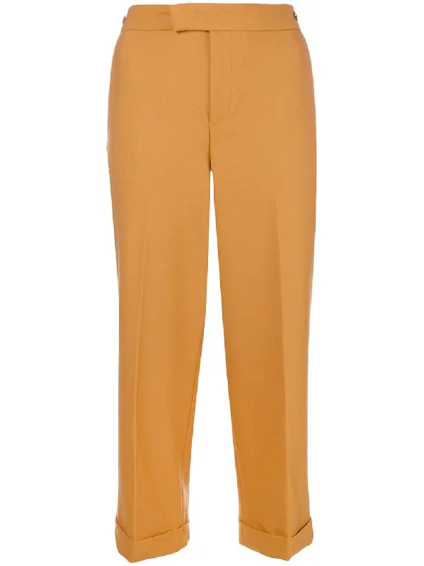 cropped tailored trousers Trousers Elastic Waist Soft