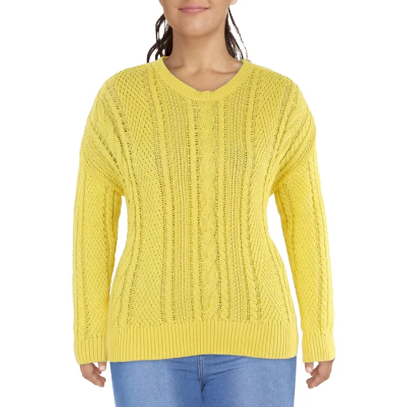 Plus Womens Knit Long Sleeves Pullover Sweater Batwing Sleeve Top