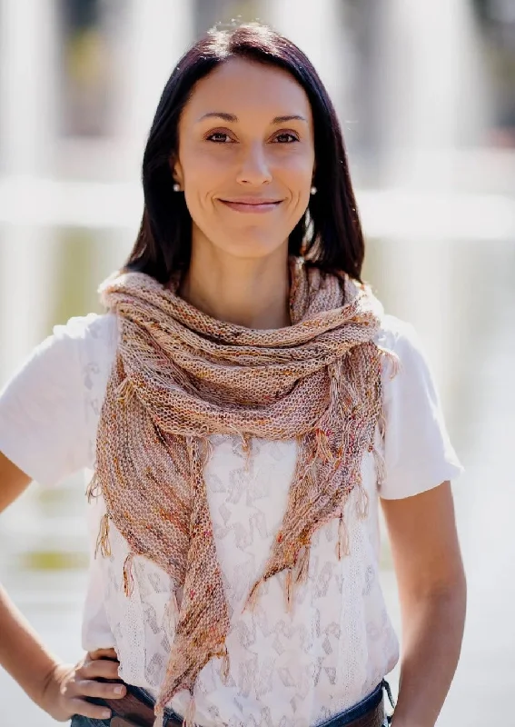 The Lone Skein Shawl, Joji. Print Knitting Pattern Fashionable Shawl with Tassels