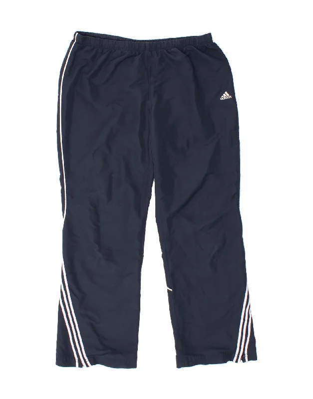 ADIDAS Womens Tracksuit Trousers UK 20 2XL Navy Blue Polyester Trousers Essential Wardrobe