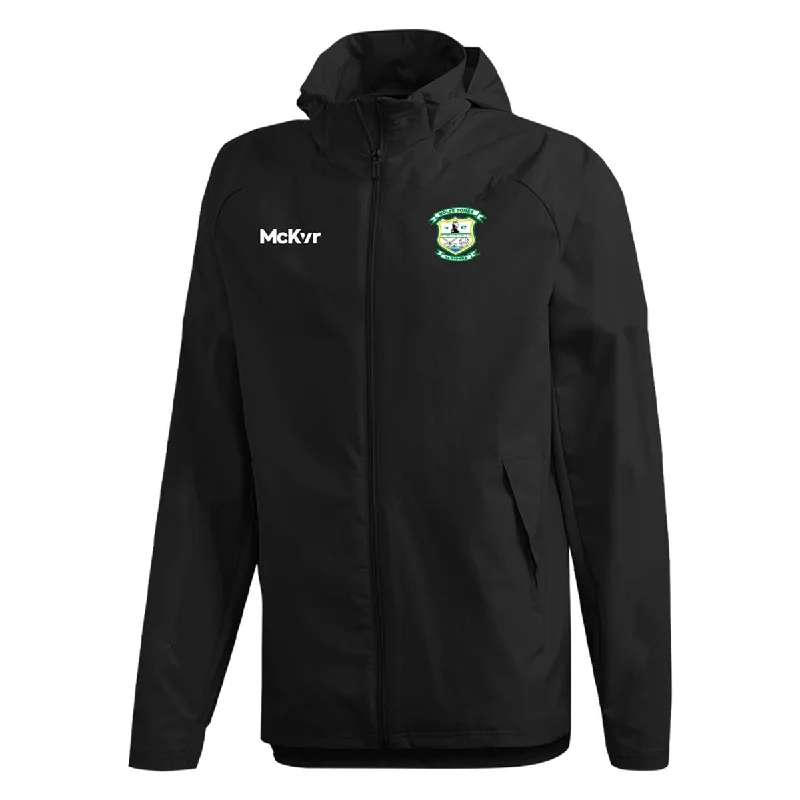 Mc Keever Wolfe Tones Na Sionna, Clare Core 22 Rain Jacket - Adult - Black Boat Neck Shawl Collar Notched Collar