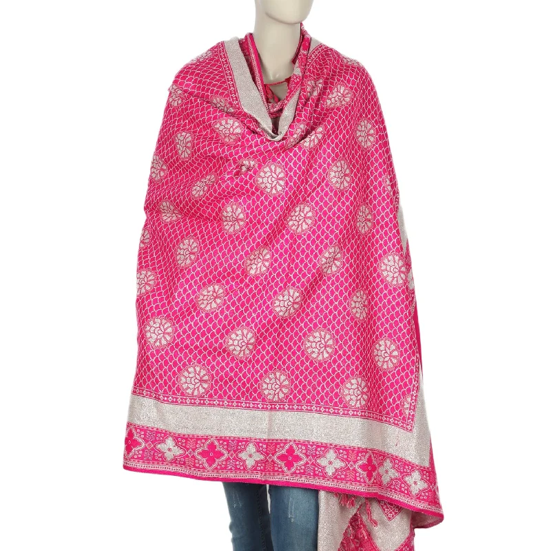 Women's Shawl - Pink Classic Shawl with Tassels