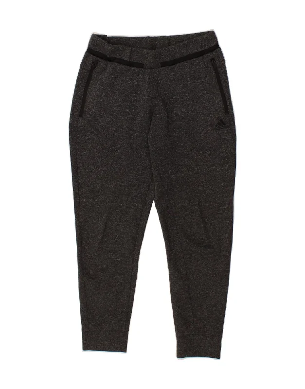 ADIDAS Womens Tracksuit Trousers Joggers UK 8/10 Small Grey Flecked Trousers Versatile Stylish