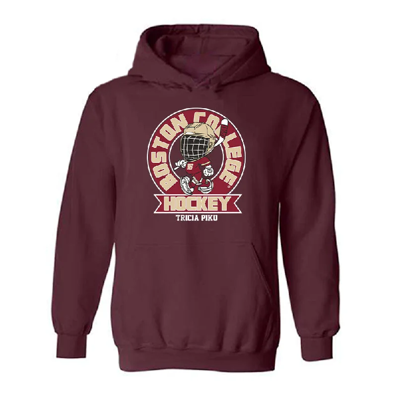 Boston College - NCAA Women's Ice Hockey : Tricia Piku - Fashion Shersey Hooded Sweatshirt Hoodie Jacket Zipper Layering