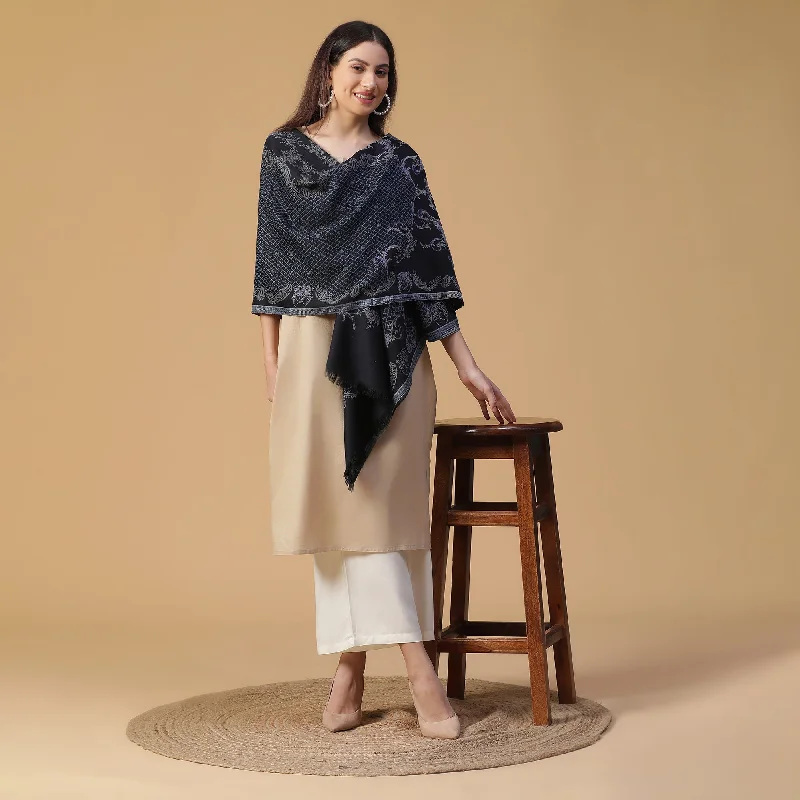 Penelope Woven Design Woolen Shawl Soft Cashmere Shawl Poncho