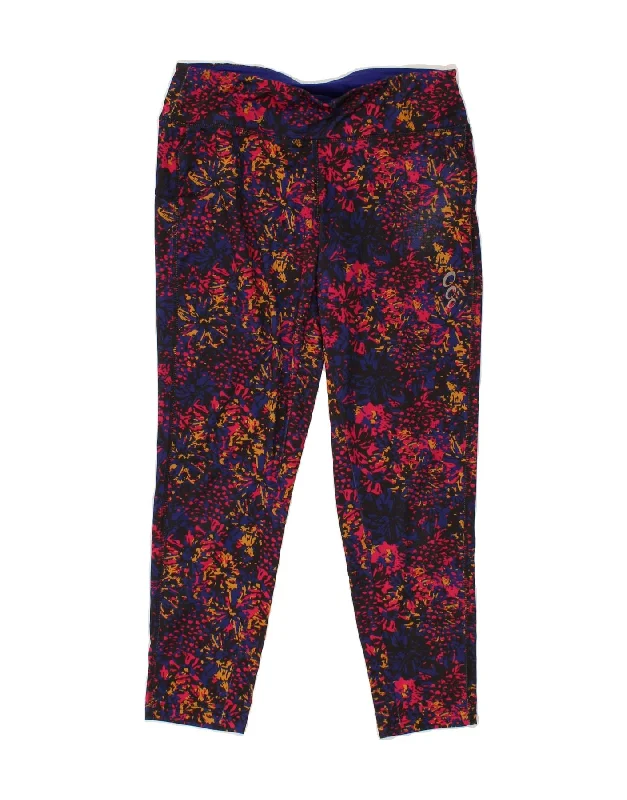 CRIVIT Womens Tracksuit Trousers US 14/16 Medium  Multicoloured Floral Trousers Satin Smooth