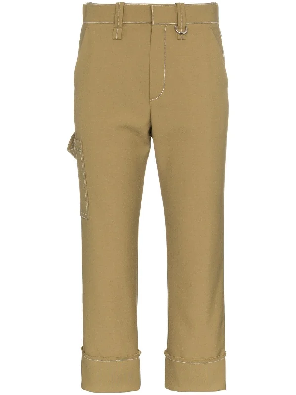 Capri cropped trousers with contrasting stitch Trousers Pleated Formal