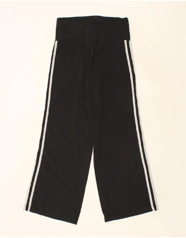 ADIDAS Womens Tracksuit Trousers UK 14 Large Black Polyester Trousers stylish modern