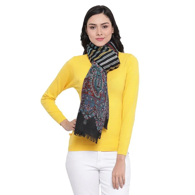 Paisley Fusion Jacquard Shawl Warm Knit Shawl Scarf