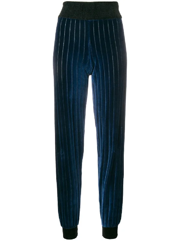 striped straight-leg trousers Trousers Velvet Soft