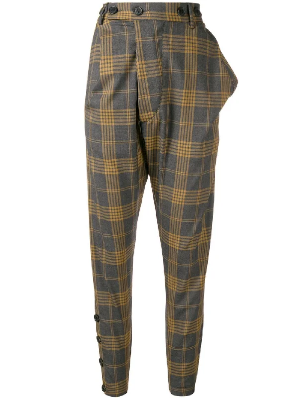 asymmetric check tapered trousers Trousers Low Rise Relaxed