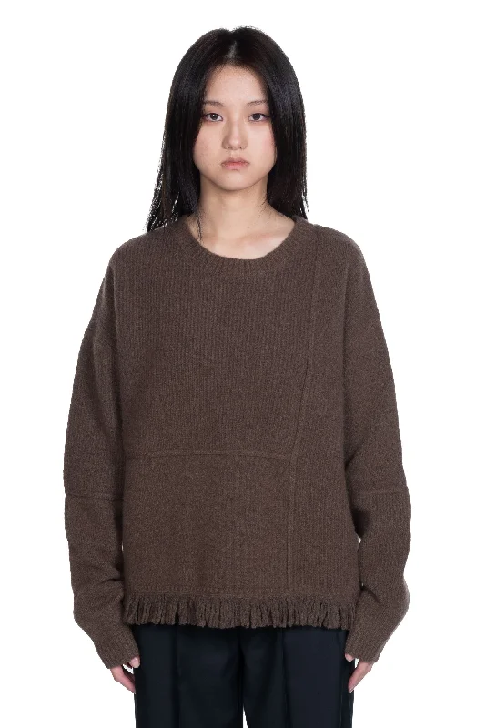 Olive Puzzle Sweater Collared Crew Neck Turtle Neck