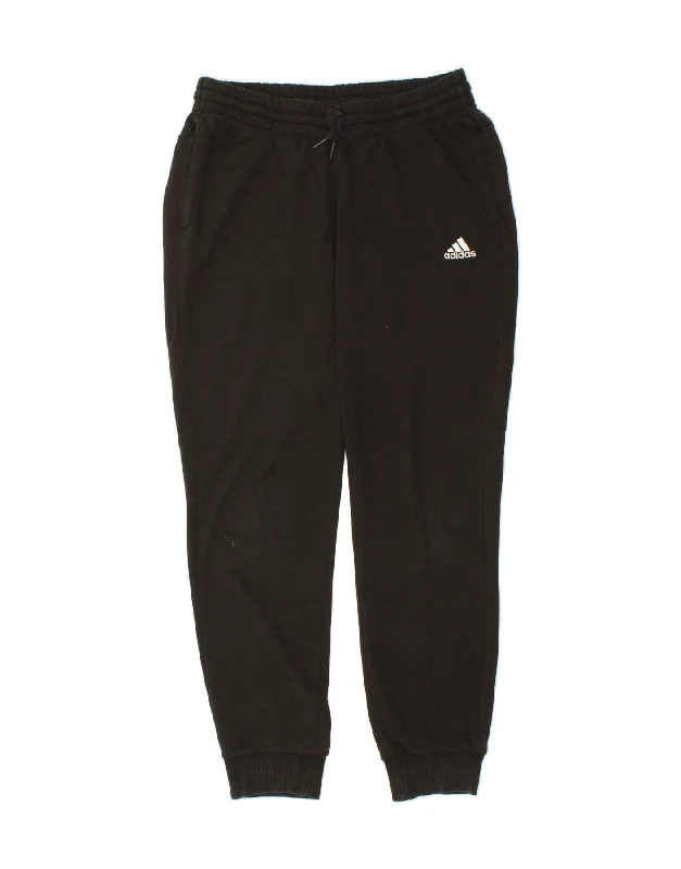 ADIDAS Womens Graphic Tracksuit Trousers Joggers UK 12/14 Medium  Black Trousers cozy comfortable