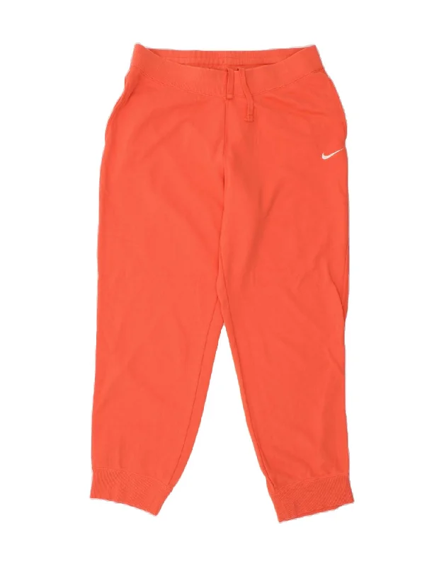 NIKE Womens Tracksuit Trousers Joggers UK 20 2XL  Orange Cotton Trousers fashionable trendy