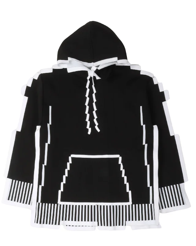 Pixelated Hoodie Hoodie with V-Neck Classic Versatile