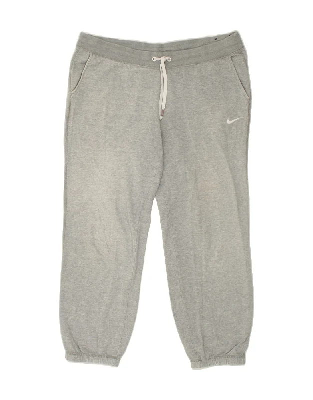 NIKE Womens Tracksuit Trousers Joggers UK 18 XL  Grey Cotton Trousers chic elegant