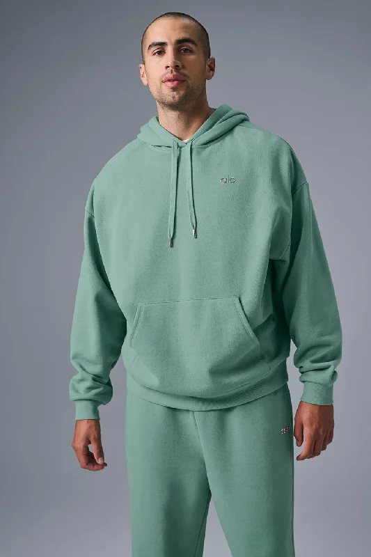 Accolade Hoodie - Botanical Green Hoodie with Bell Sleeves Flared Feminine