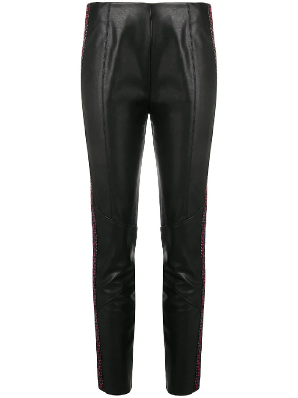 side stripe faux leather skinny trousers Trousers Chinos Classic