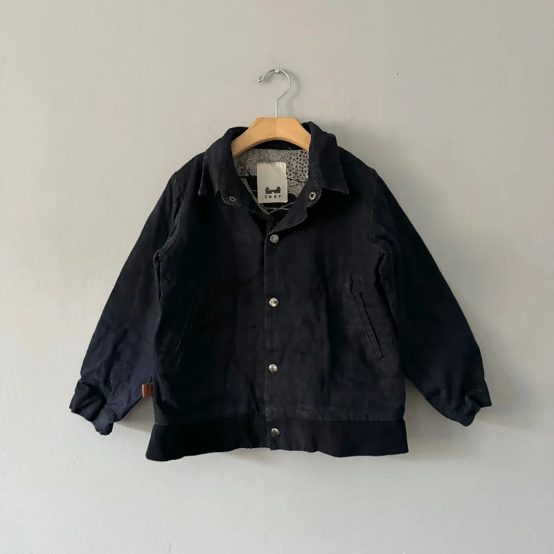 Fort / Black denim jacket / 8Y Striped Jacket Polka Dot Jacket Floral Jacket