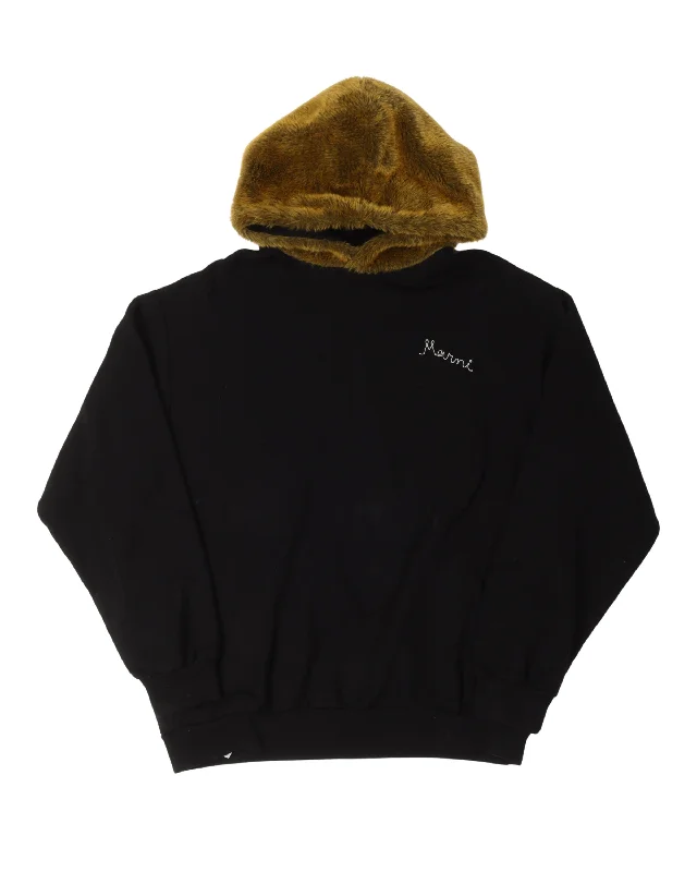 Fuzzy Hood Sweatshirt Hoodie with Slim Fit Tailored Modern