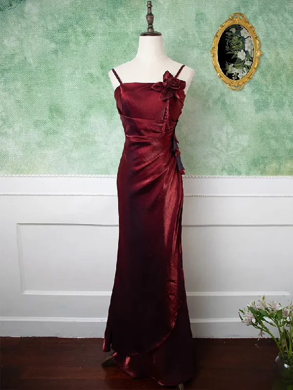 Burgundy Vintage Floral Embellished Evening Gown Charming Party Evening Dress cc1507 Burgundy Vintage Floral Embellished Evening Gown Charming Party Evening Dress cc1507