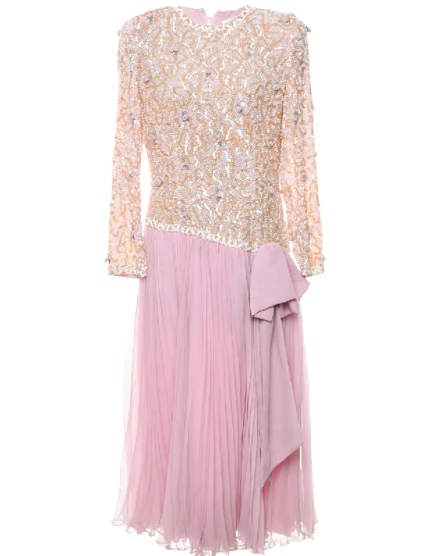 Beaded Vintage Evening Dress - M