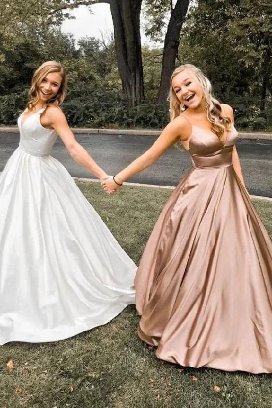 Simple Satin Long Prom Dress,Cheap Graduation Dress for Teens   cg14488