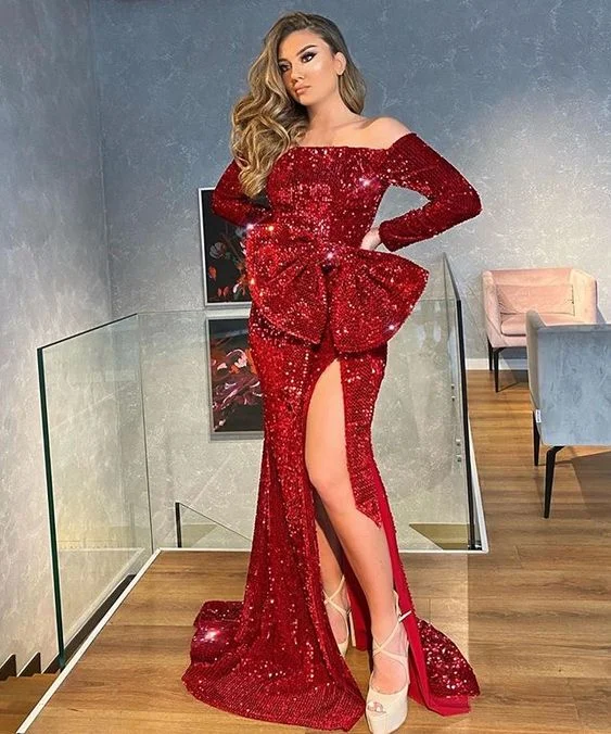 sequin Prom Dresses long gown bowknot    cg14097