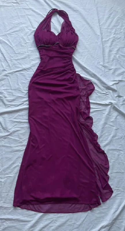 New Arrive Long Formal Dress Halter Chiffon Party Evening Dress cc1502