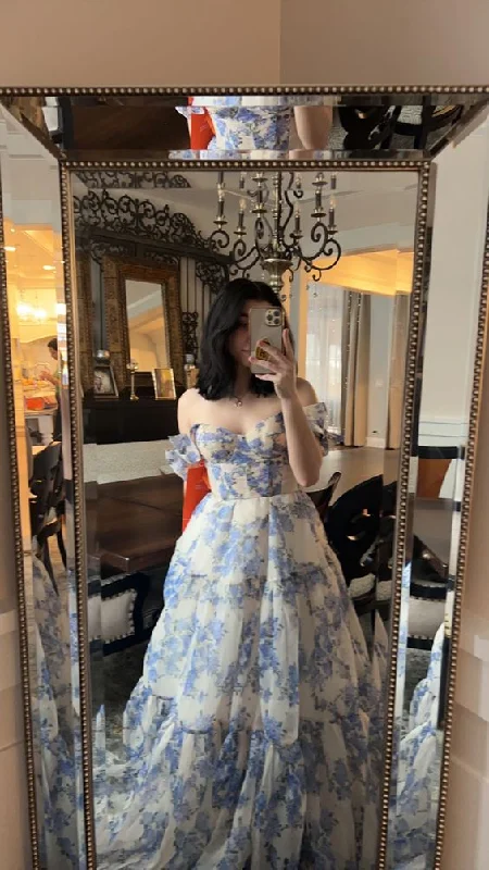Modern A-line Straps Long Evening Prom Dresses, Custom Sweetheart Prom Dress cc925