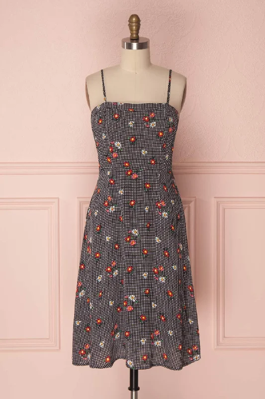Adriely | Flowers & Plaid Dress