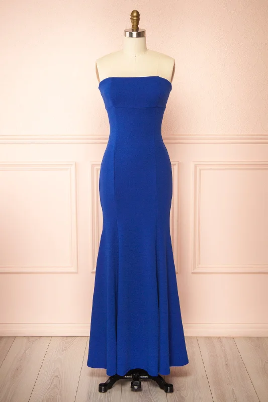 Aeji Blue | Strapless Mermaid Dress w/ Corset Back