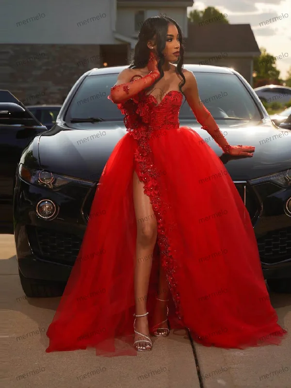 Luxury Princess Prom Dresses Without Gloves Beads Sequins Party Evening Dress