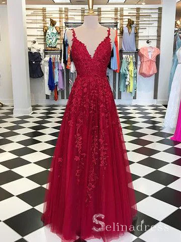 V Neck Baby Blue Lace Long Senior Prom Dress With Applique Tulle Vintage Evening Dress SED033 V Neck Baby Blue Lace Long Senior Prom Dress With Applique Tulle Vintage Evening Dress SED033