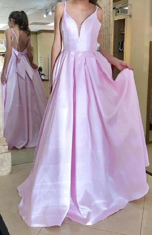 Simple Pretty Custom Made Spaghetti Straps Bowknot Long Evening Dress Prom Dress cg14612 Simple Pretty Custom Made Spaghetti Straps Bowknot Long Evening Dress Prom Dress cg14612