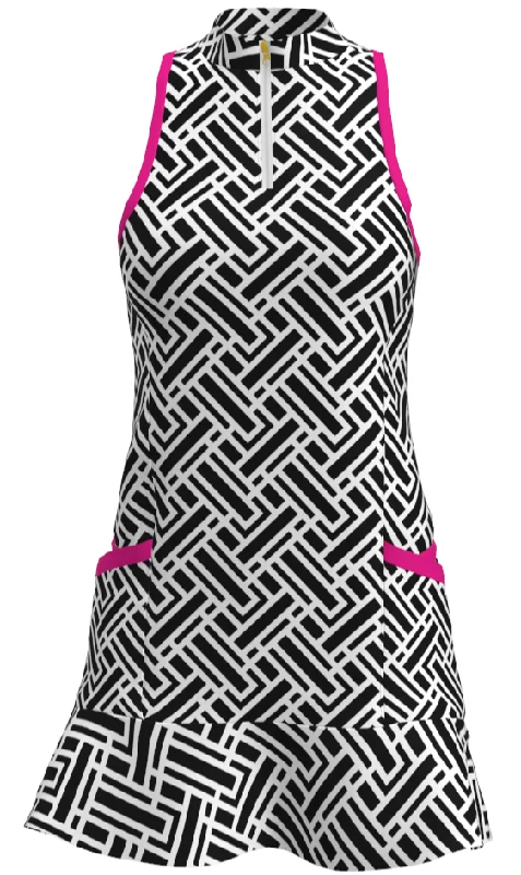 AB SPORT Women's Geo Print Geo Print Flounce Golf Dress GD003-GEO4BWP