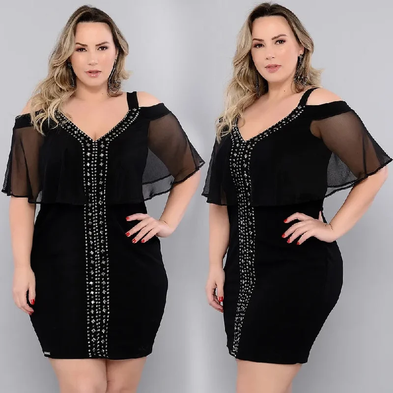 6XL Plus Size Summer Dresses For Women Shiny Strapless V-neck Women's Lace Dress Sexy Backless Dress Ladies Party vestidos Q30 6XL Plus Size Summer Dresses For Women Shiny Strapless V-neck Women's Lace Dress Sexy Backless Dress Ladies Party vestidos Q30