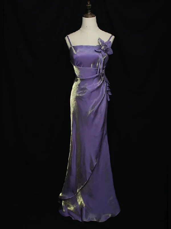 Purple Vintage Floral Embellished Party Gown Formal Prom Dress Evening Dress cc1506