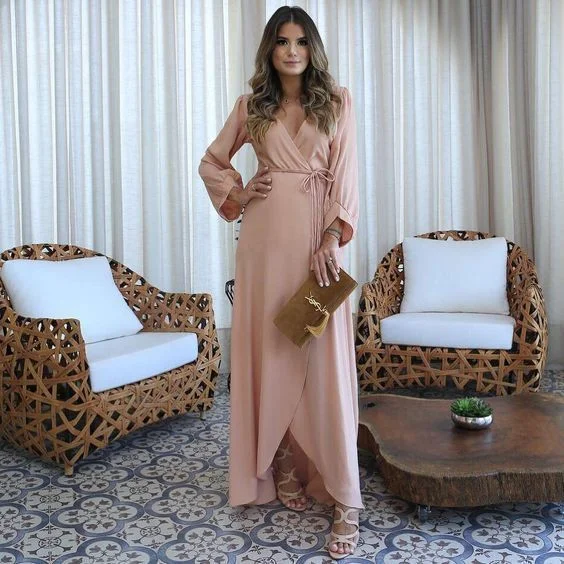 Sexy Long Sleeves Prom Dress , Chiffon Prom Dress    cg14113