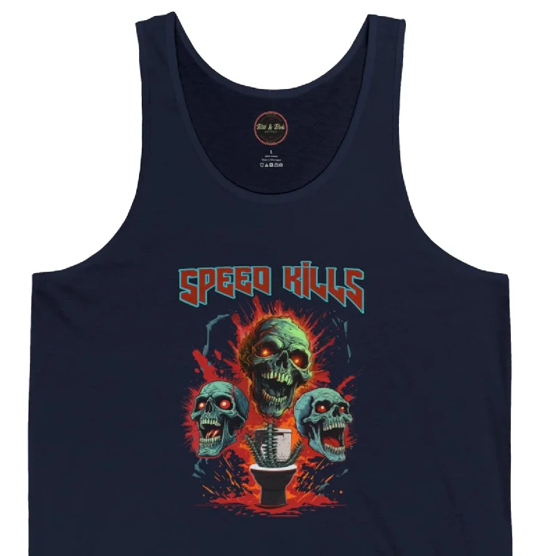 Speed Kills Unisex Jersey Tank Pure White Jersey Tee