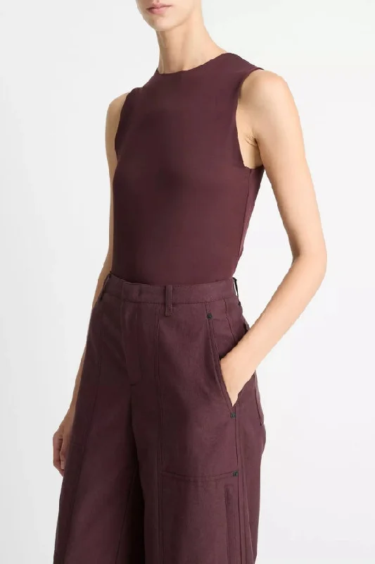 VINCE Stretch Jersey Shell Ash Gray Jersey Tee